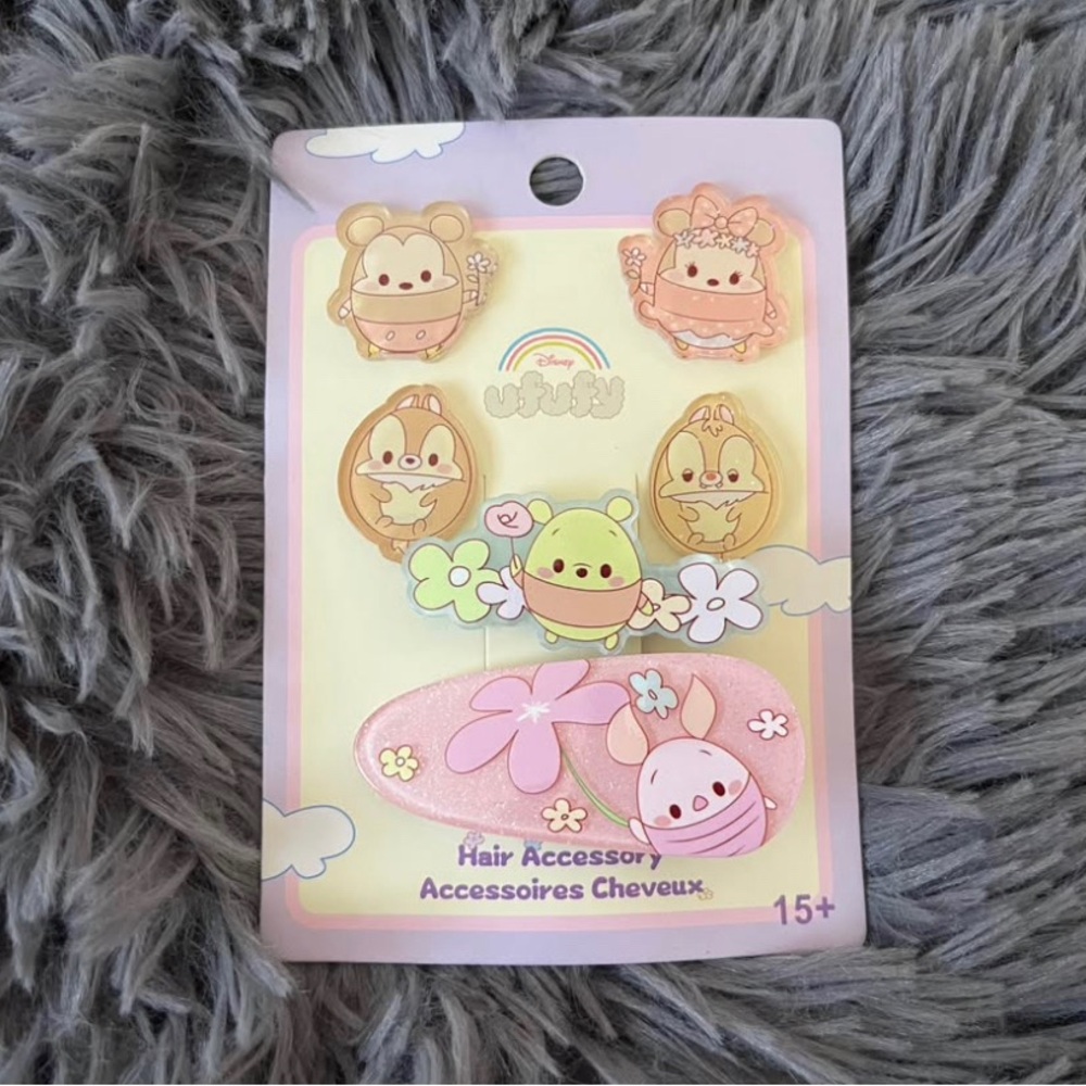 BNWT Disney Ufufy Hair Accessories 6 pieces set Mickey Mouse, Minnie Mouse